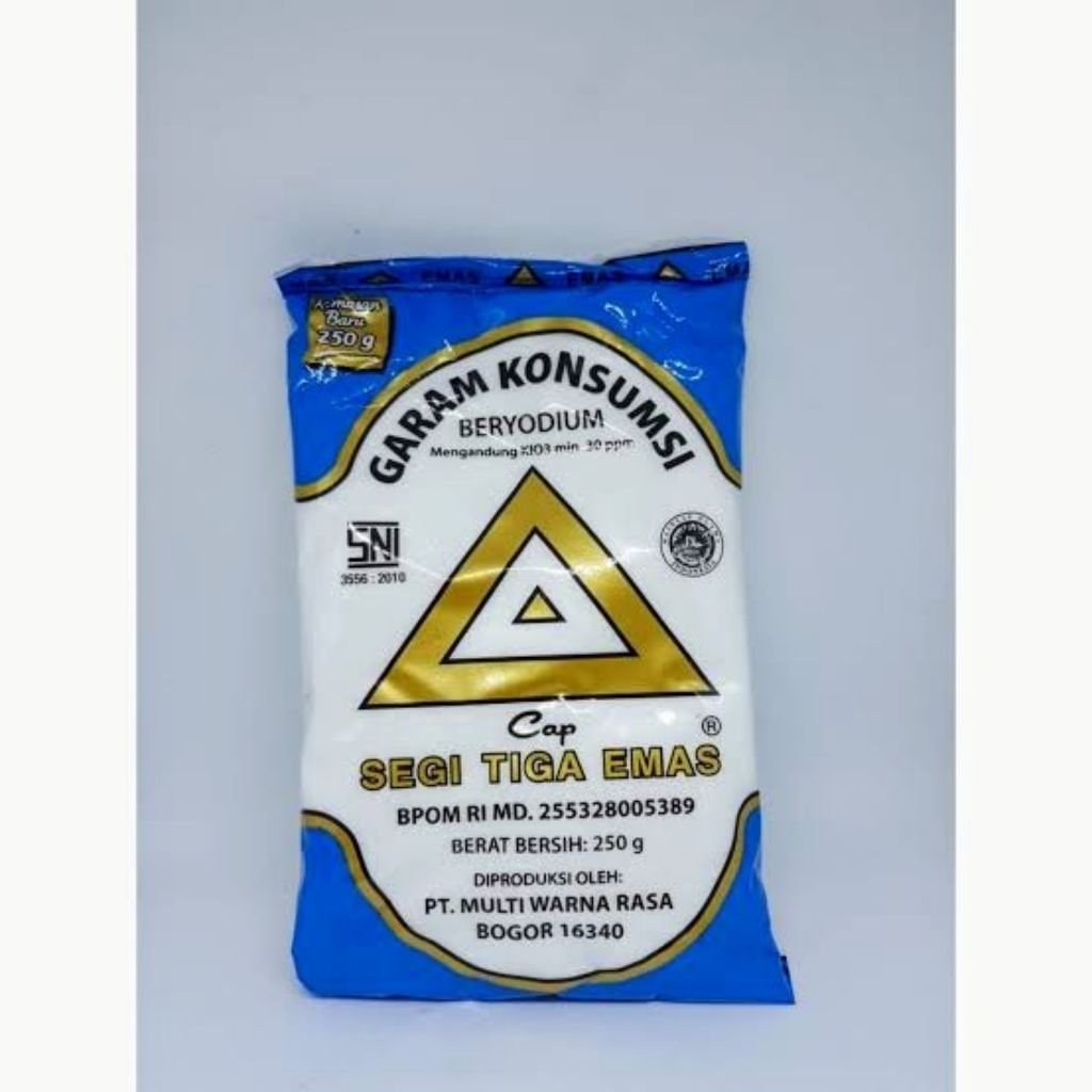 

GARAM SEGITIGA EMAS 500GRAM /GARAM BERYODIUM SEGITIGA EMAS 1BALL ISI 20PCS