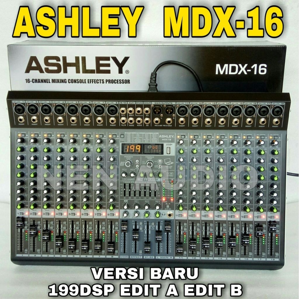 Mixer ASHLEY MDX16 Original Termurah 16 Chanel Ashley MDX 16 MP3 Bluetooth PC Soundcard Recording