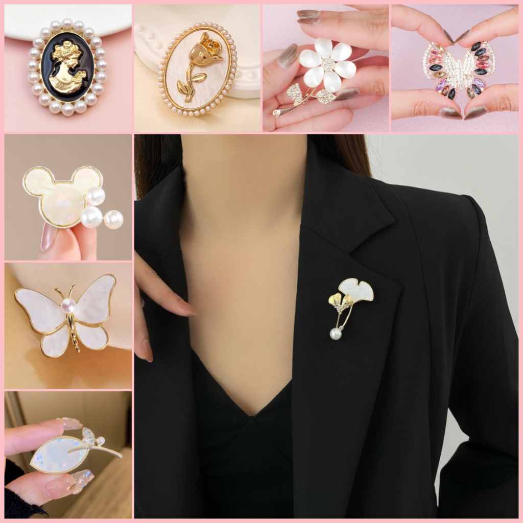 Bros Jilbab Mewah Premium / Bros Mutiara Cantik / Bros Dagu Anti Karat Premium / Bros Mutiara Premiu