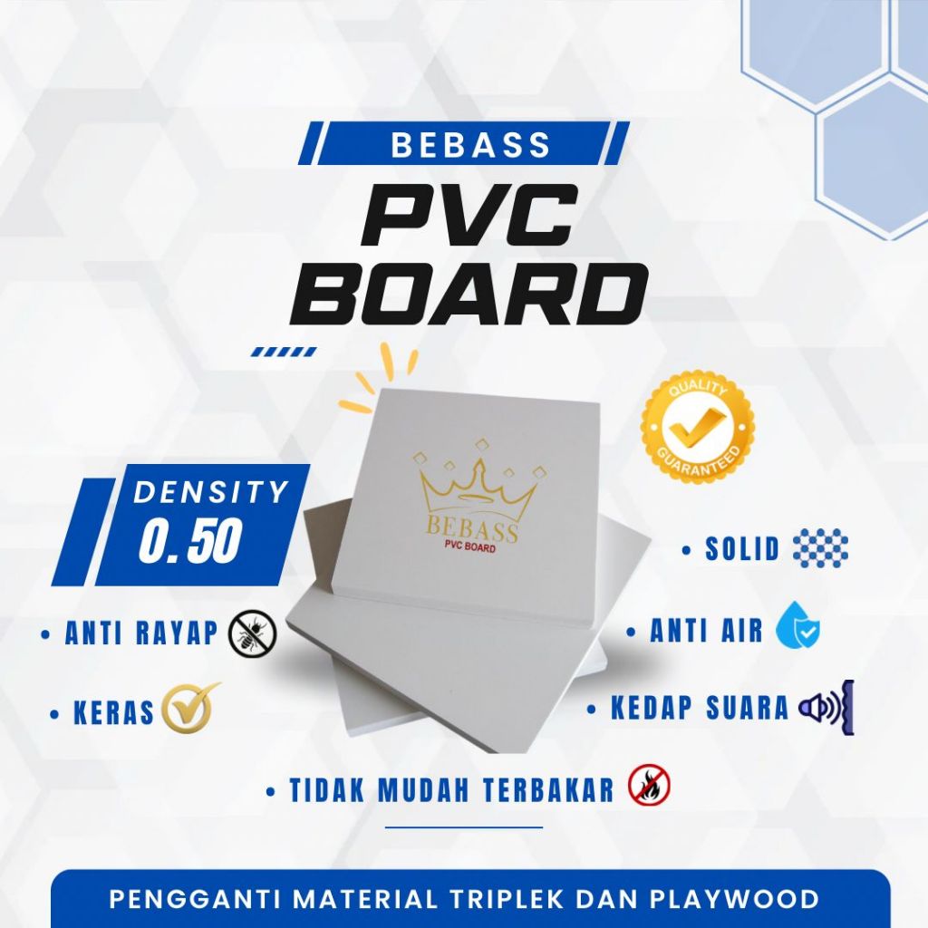 Papan PVC Foam Board | 5mm UK 122x244cm | WHITE BEBASS | Anti Rayap & Anti Air Pengganti Triplek