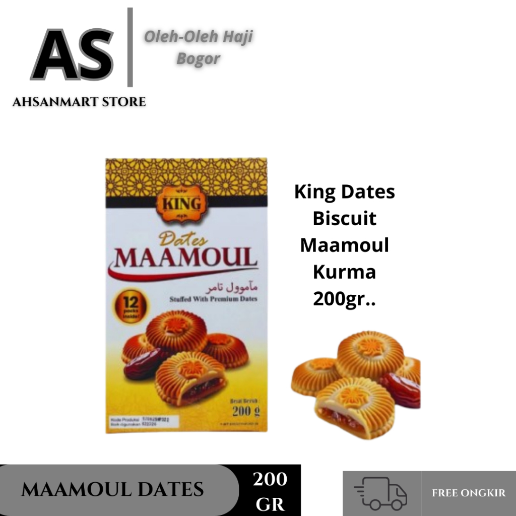 

Maamoul King Dates 200gram Biskuit isi kurma | Stuffed With Premium Dates