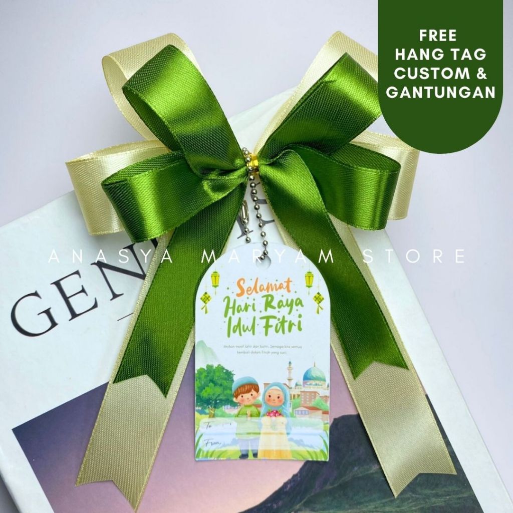 

Pita Hampers Lebaran Siap Pakai + hang Tag Custom/ Pita Souvenir Siap Pakai/ PIta Jadi Double