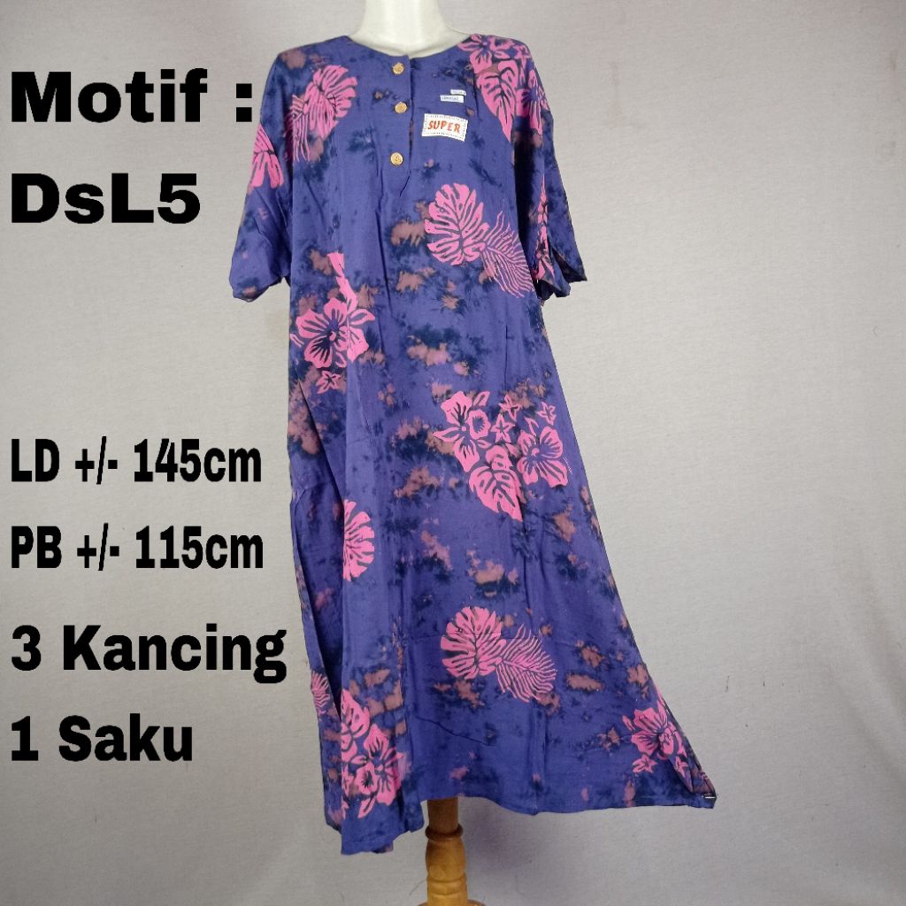 Daster Kencana Ungu Jumbo 5L / L5 Label Hitam LD 140-150cm