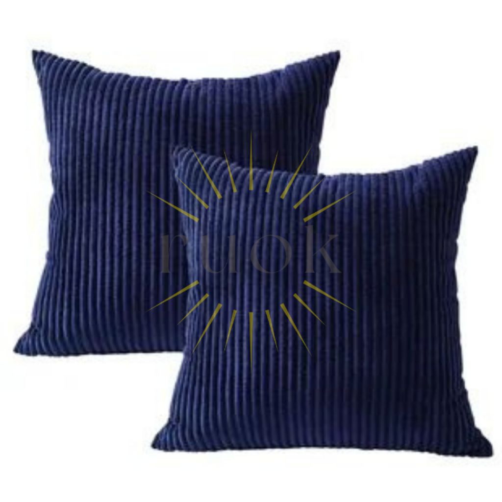 ruok.id - SARUNG BANTAL SOFA CANTIK BAHAN CORDUROY NAVY TERMURAH DI SHOPEE (UKURAN 30x30 35x35 40x40