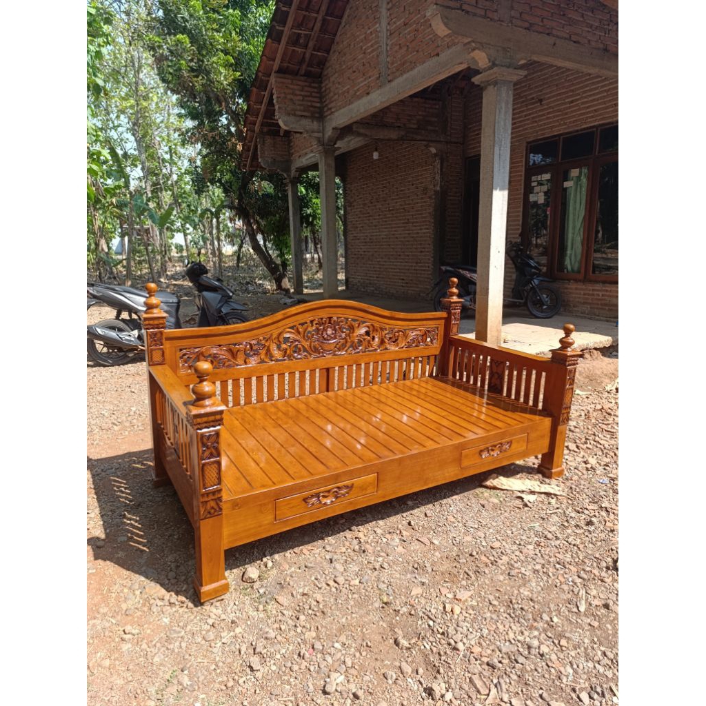 Bangku Bale Bale Rahwana Uk 100 x 200 Kayu Jati