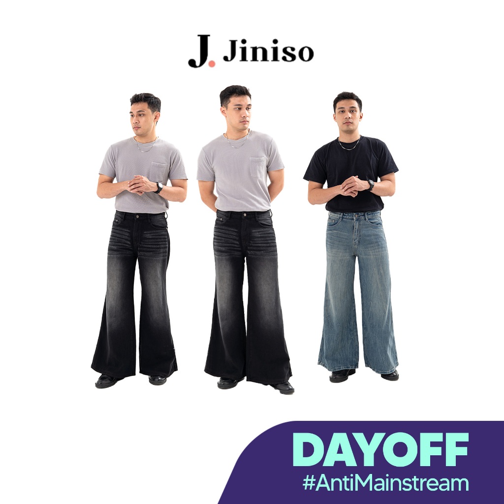 JINISO - Denim Bootcut Jeans Pria