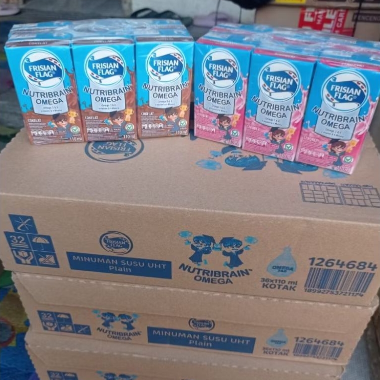 Frisian Flag Nutribrain Susu UHT Bendera/Frisian Flag Cair Kotak 110 ml (1 DUS/Karton ISI 36PCS) PRO