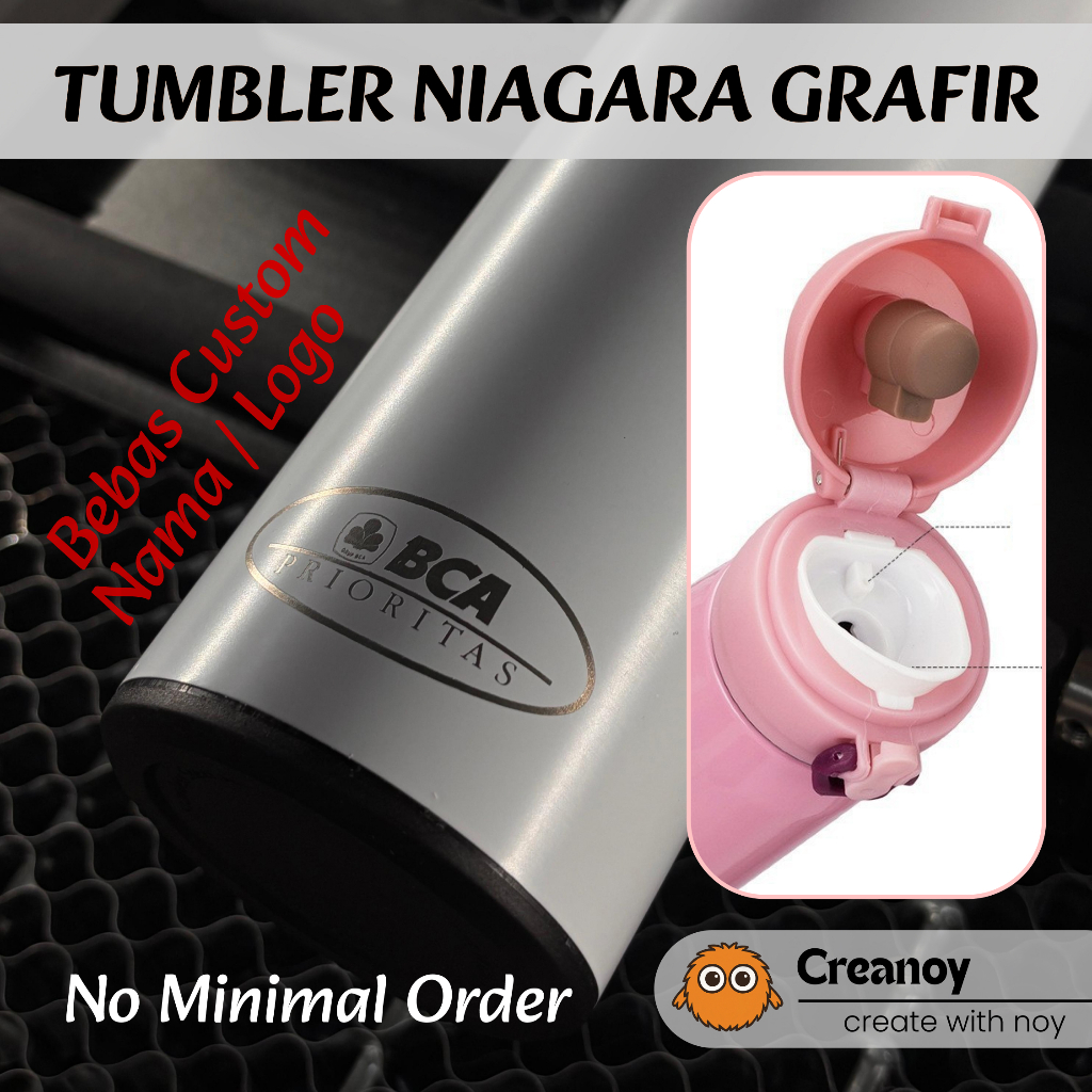 CUSTOM TUMBLER NIAGARA Grafir Nama Logo Botol Minum Grosir 500 mL Express
