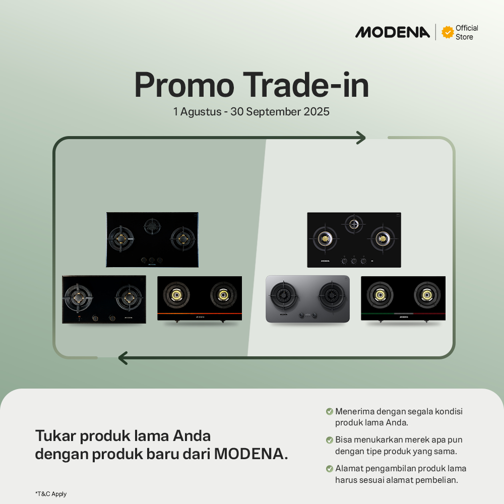 MODENA Trade-in - MODENA Built-in Gas Hob - BH 2725 GBBK [Khusus JAWA dan BALI]