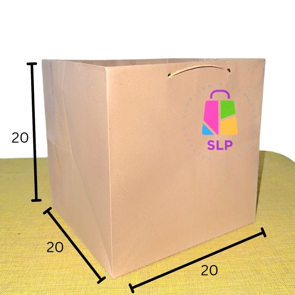 

paper bag 20x20 kotak nasi kardus nasi P20 L20 T20 paperbag dus nasi 20x20 tas kertas coklat goodie bag kantong kertas tempat kue bento tumpeng mini box nasi kotak nasi kotak kue bento paperbag polos