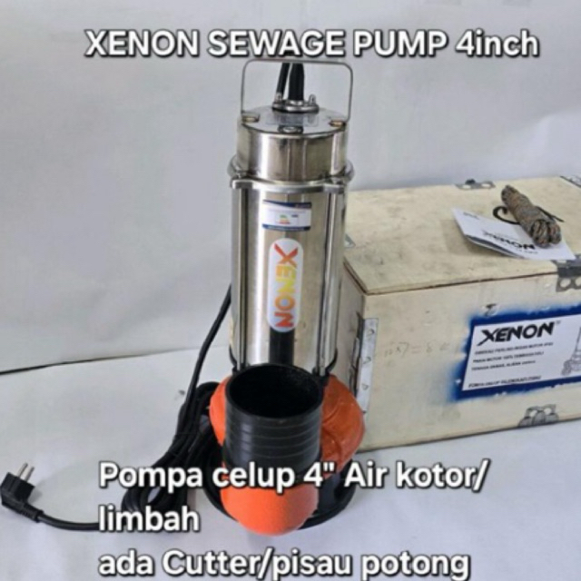POMPA CELUP AIR KOTOR LIMBAH ADA PISAU XENON SEWAGE PUMP X-SPV1500SSQG