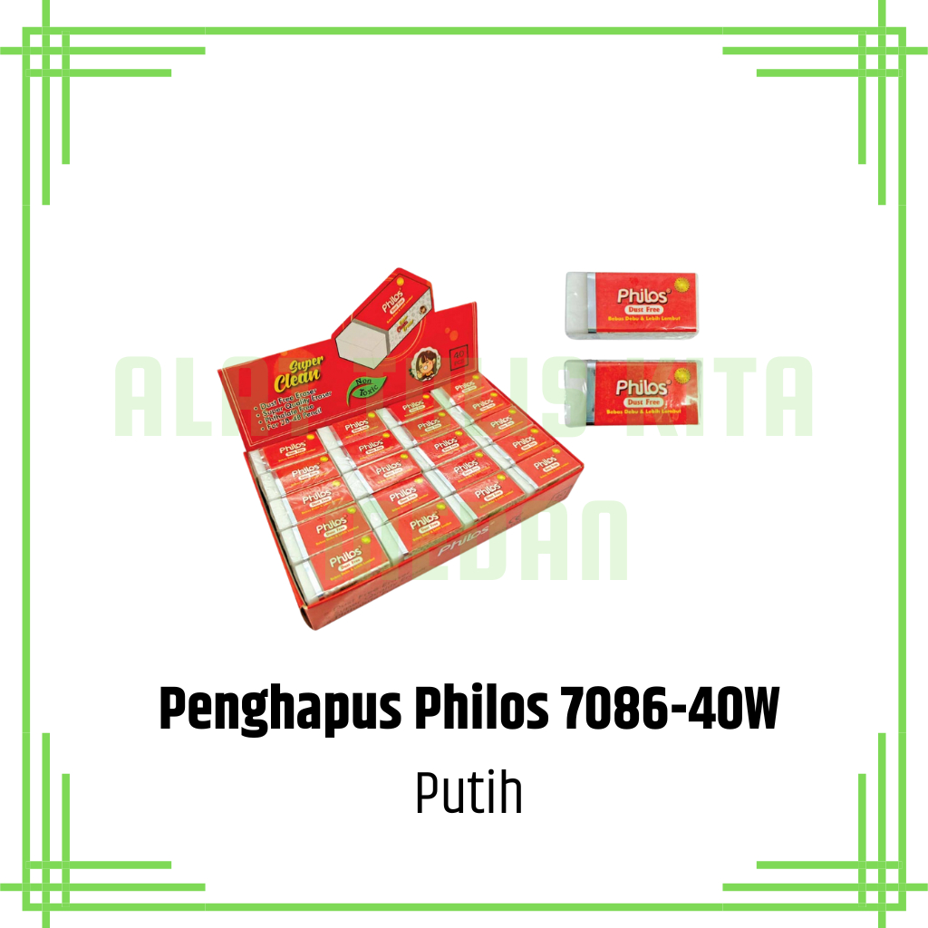 

(1 Kotak) Eraser Kecil Philos 7086-40W Kualitas Premium / Stip / Penghapus Pensil Kecil Philos