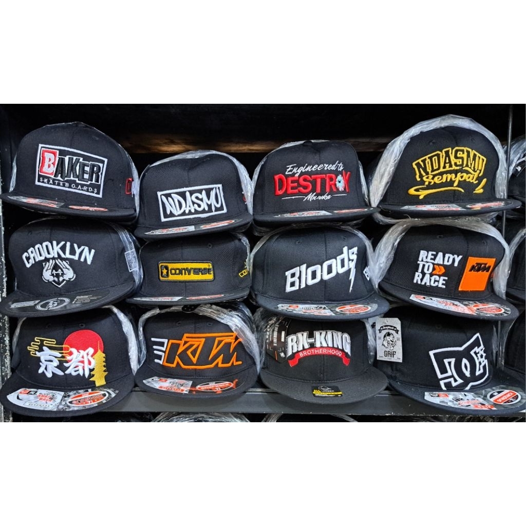TOPI HIP HOP PRIA WANITA OUTDOOR || TOPI SNAPBACK || TOPI PANDA || TOPI PUNK || SRIGALA MALAM || ORA