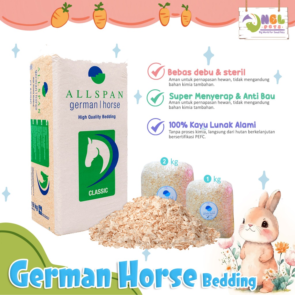 SERBUK KAYU GERMAN HORSE REPACK/GERMAN HORSE BEDDING KELINCI HAMSTER