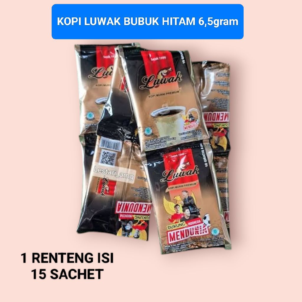 

Kopi Luwak Murni 6,5 Gram Kopi Bubuk Hitam 1 Renteng 15 Sachet