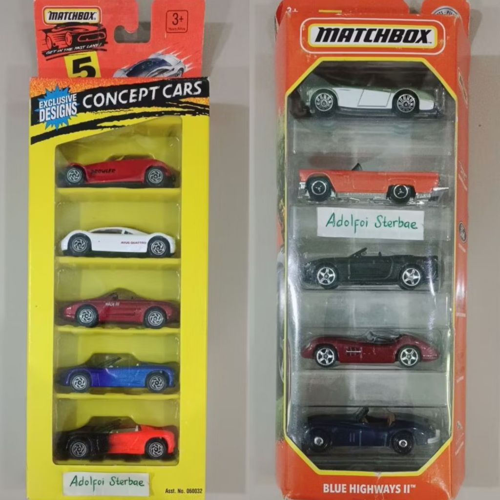 matchbox gift pack gp isi 5 concept cars plymouth prowler audi avus quattro ford mustang mach corvet