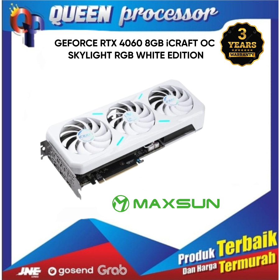 VGA MAXSUN GEFORCE RTX 4060 8GB iCRAFT OC LIMITED (WHITE EDITION) - SKYLIGHT RGB - TRIPLE FAN RTX406