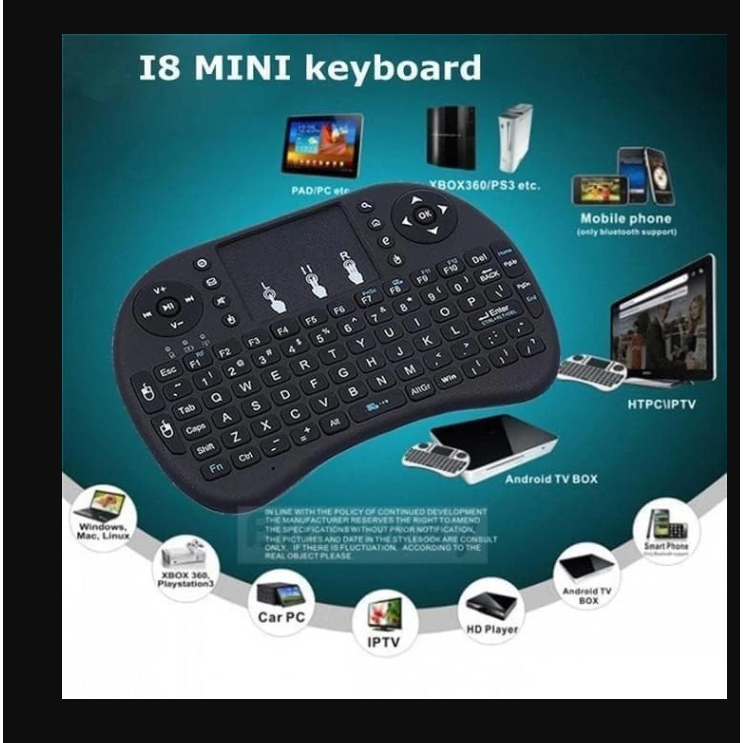 AL Keyboard Wireless Mini i8 2.4G Handheld Keyboard - Air Mouse Touchpad