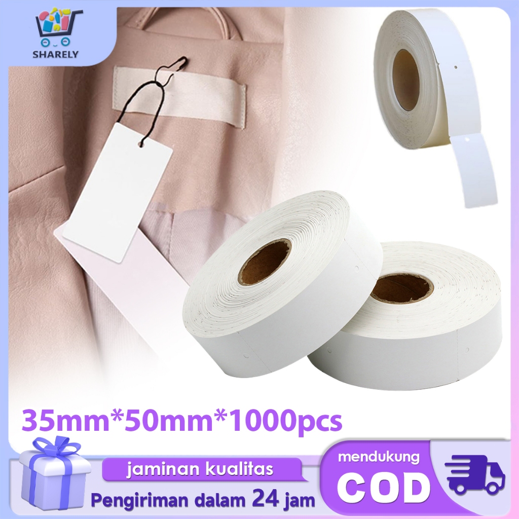 

1000pcs Label Hangtag Baju Blank Label Pakaian Kosong Hang Tag Polos Label Hangtag Kertas