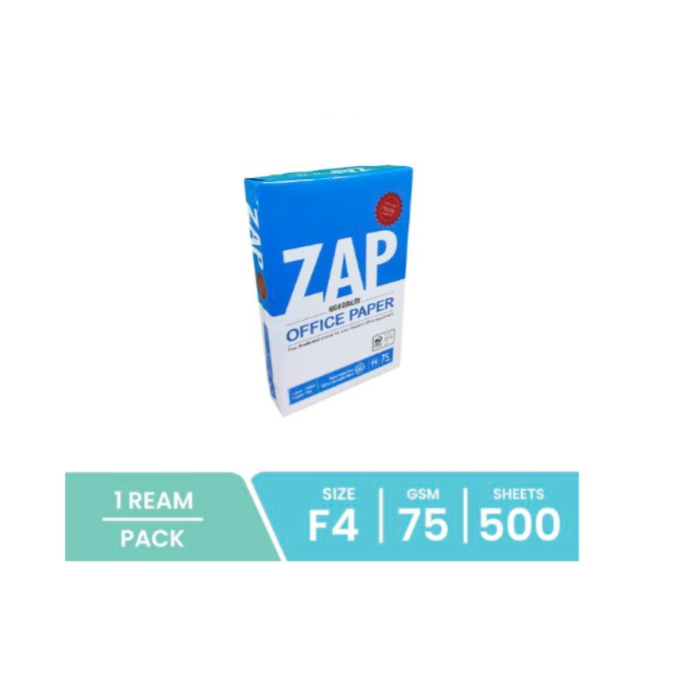 

Kertas HVS F4 75 Gram Ecer / 1 Rim - 500 Lembar ZAP Office Paper FOLIO