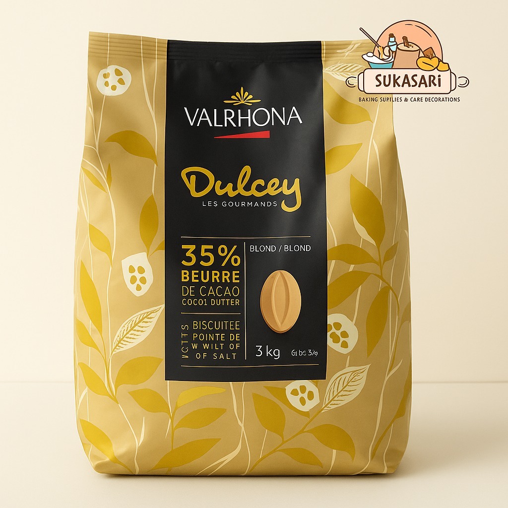 Valrhona DULCEY Les Gourmands 35% Cacao Blond Chocolate / 200 gram Couverture Cokelat