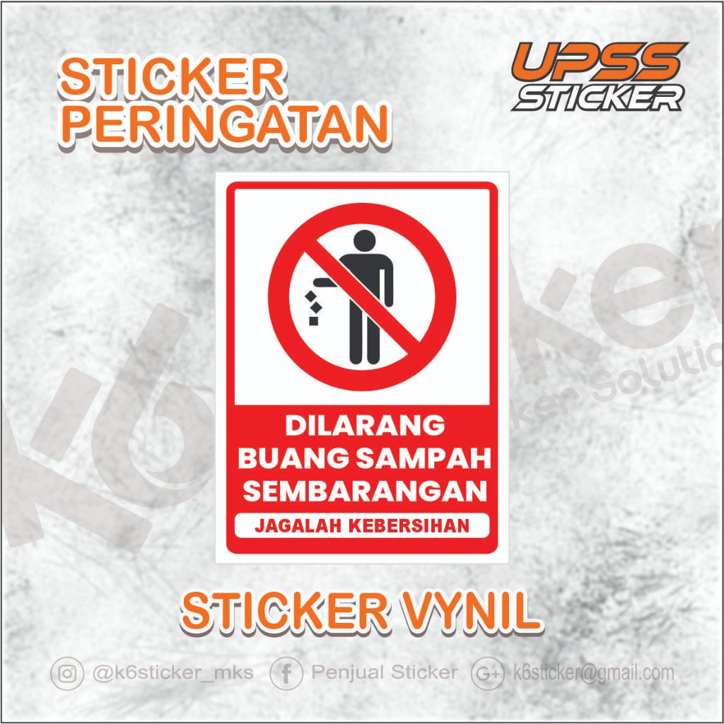 

Stiker Sticker DIlarang Buang sampah sembarangan / stiker sampah / stiker jagalah kebersihan / Stiker kebersihan