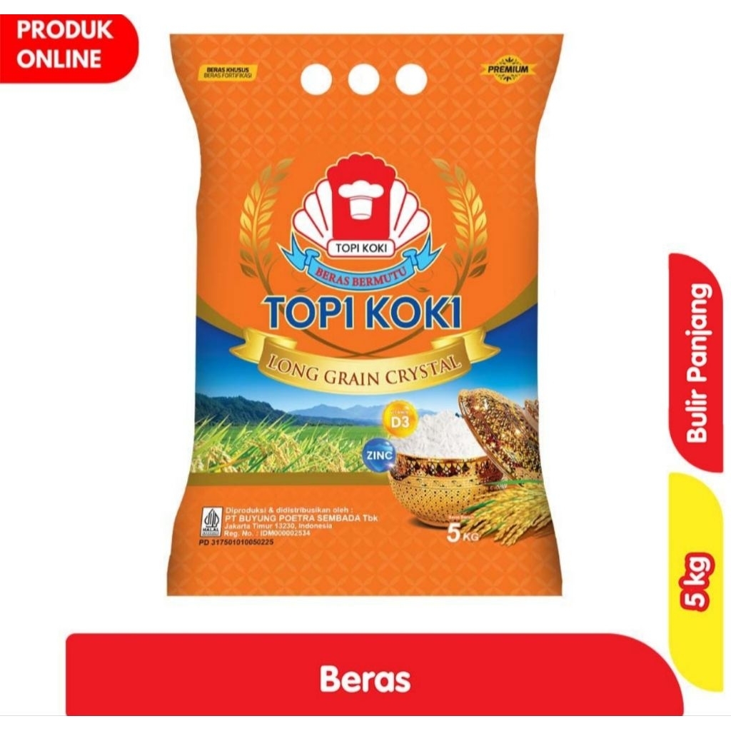 

BERAS TOPI KOKI LONG GRAIN Beras Premium 5kg