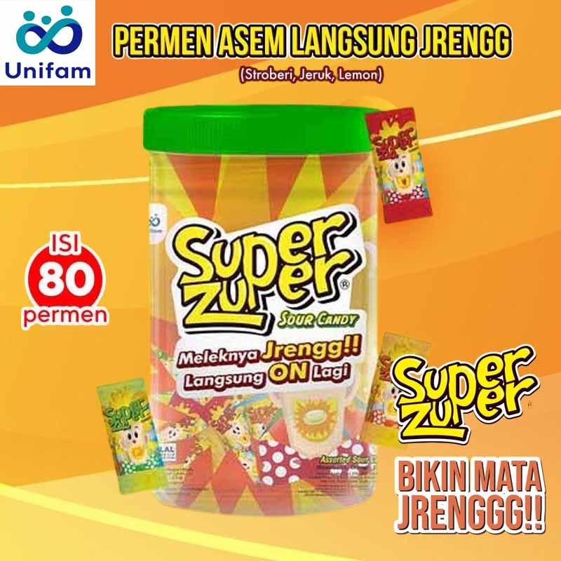 

Super ZUPER Permen Asam Menyegarkan Isi 80