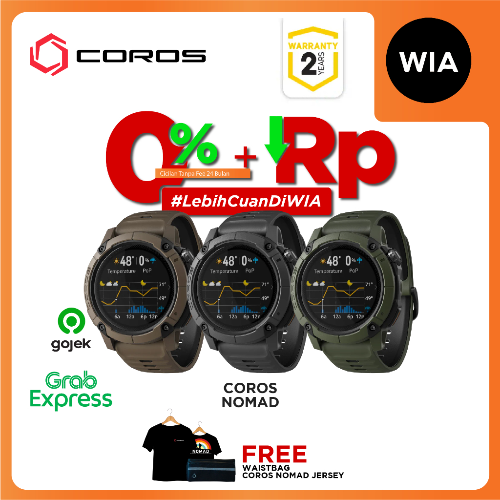 WIA Coros Nomad - GPS Adventure Sport Watch Jam Tangan Premium Original