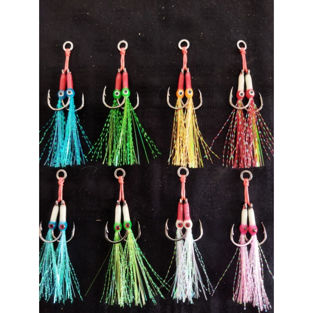 Assist hook (Kail Chinu Obama 1053) 1 pcs Gid (Glow in the dark) Cocok untuk metal jig 30 40 60 80 g