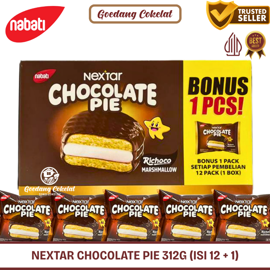 

Nabati Nextar Chocolate Pie Chocopie 312g 1 Box Isi 12 + 1 Pcs