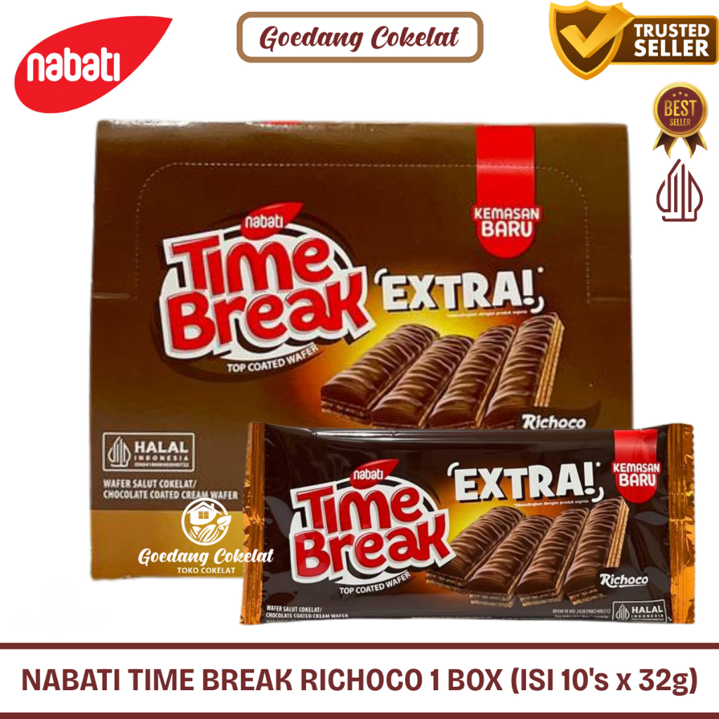 

Nabati Time Break Extra Chocolate Coklat Richoco 1 Box Isi 10 pcs x 32 gr