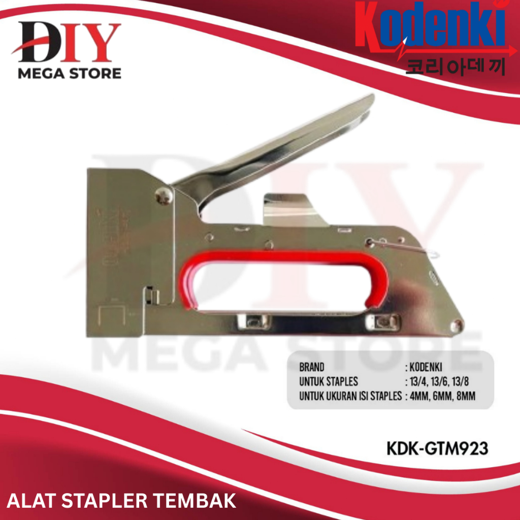 

KODENKI Stapler Staples Gun Manual Tangan R23 Jok Motor Mebel Bingkai Furniture Pintu Kayu Papan - Stapler Gun Tracker Hekter Alat Staples Jok Motor Sofa Kain Tirai Kayu Isi Staples Ukuran Bisa 13/4 13/6 13/8