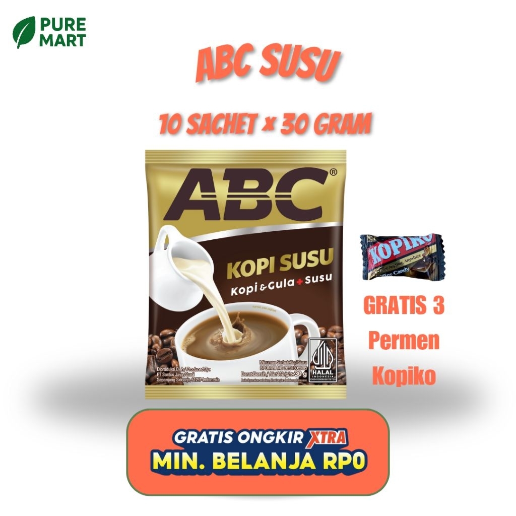 

ABC Susu 30gr Kopi Bubuk Instan Rasa Susu 10 Sachet