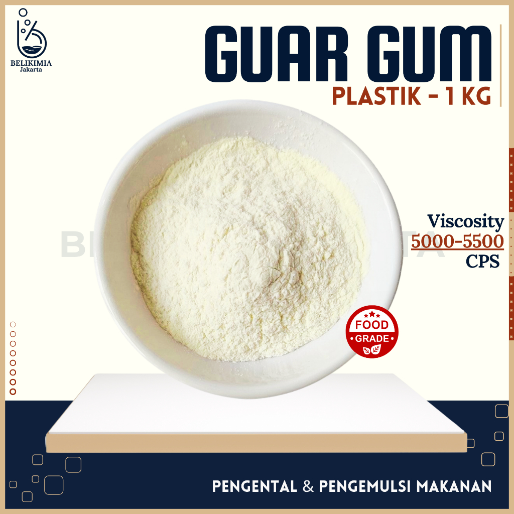 

Guar Gum 1 KG - Food Grade - Pengental Pengemulsi Makanan - Guar Gum Slime