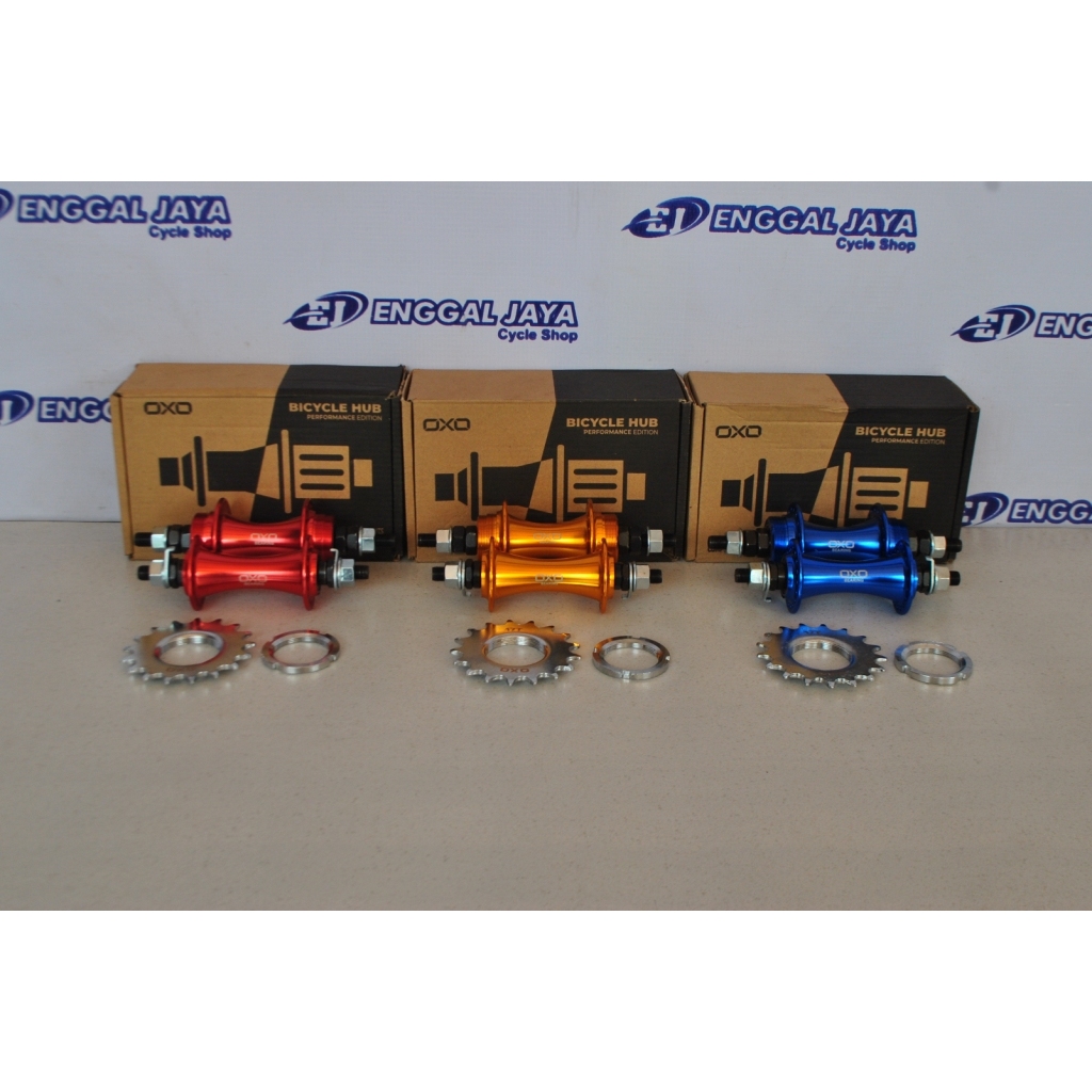 Hub Freehub OXO HB675 Alloy Bearing 32H dan 36H Fixie Doltrap 17T Loncer Ringan Drat Ulir V Brake By