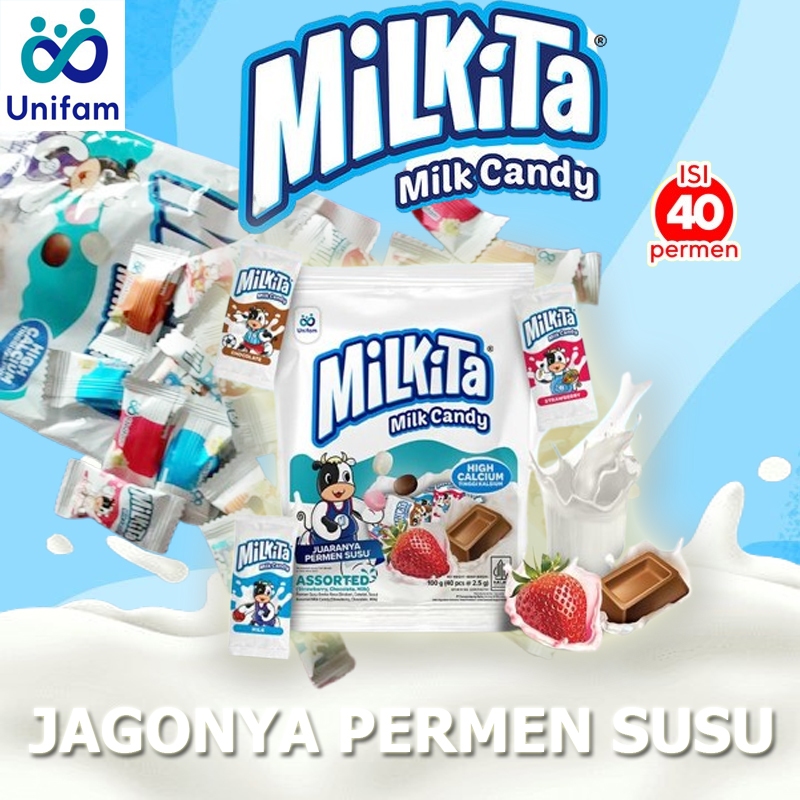 

Milkita Permen Susu Mix Bag - Milk Candy 1 Bag (Isi 40Pcs)