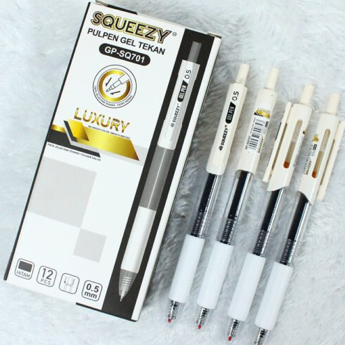 

Harga Grosir ( 1 DUS / 12 KOTAK ) Pulpen Gel Cetek SQUEEZY GP-SQ701 LUXURY