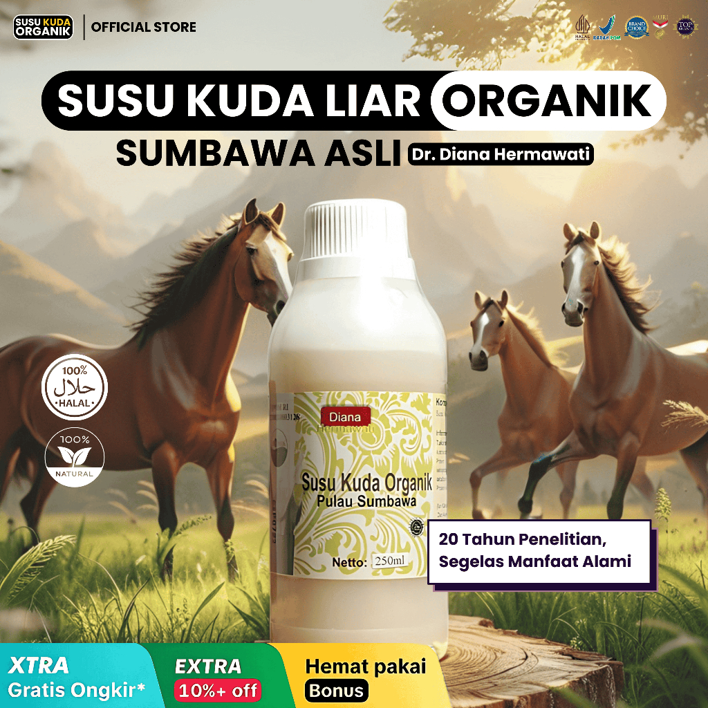 

Susu Kuda Liar Sumbawa Organik Asli Dr. Diana Hermawati 250 ml