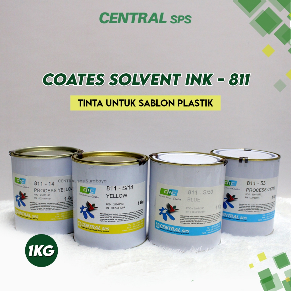 

Tinta Coates Kode 811 (Solvent Ink) - Tinta Sablon Plastik 1kg - CENTRAL sps