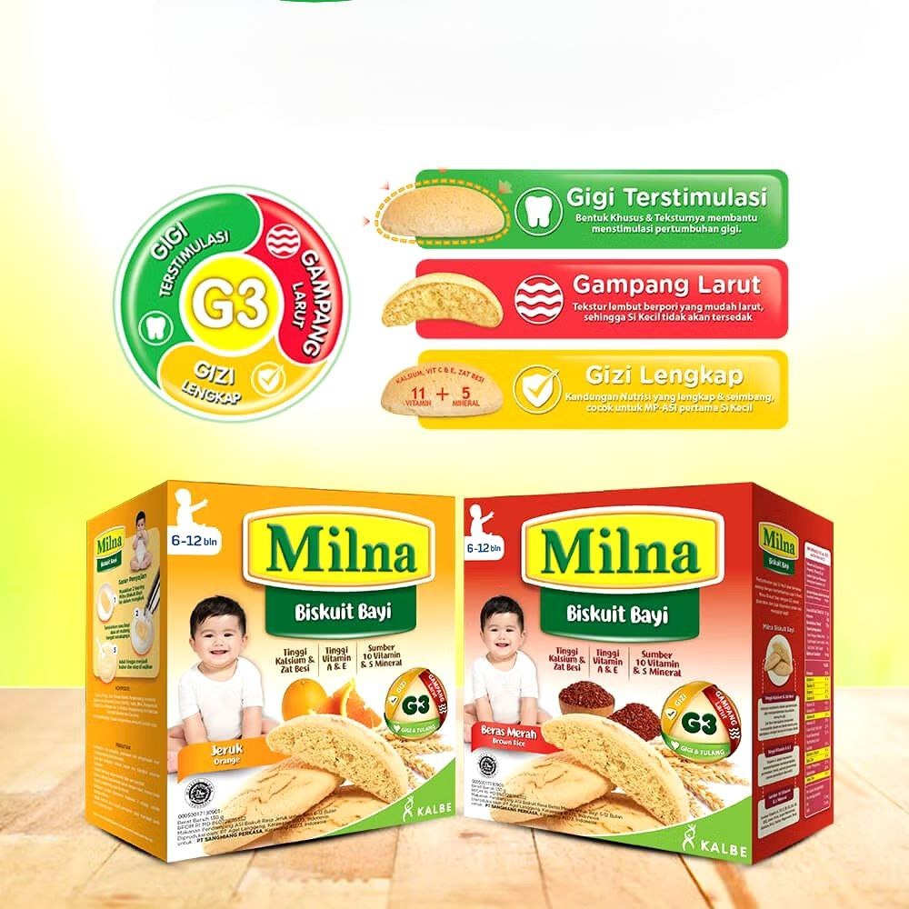 Milna Biskuit Bayi Sehat 6+ Camilan Snack Biscuit Cemilan Selingan MPASI untuk usia anak 6 bulan