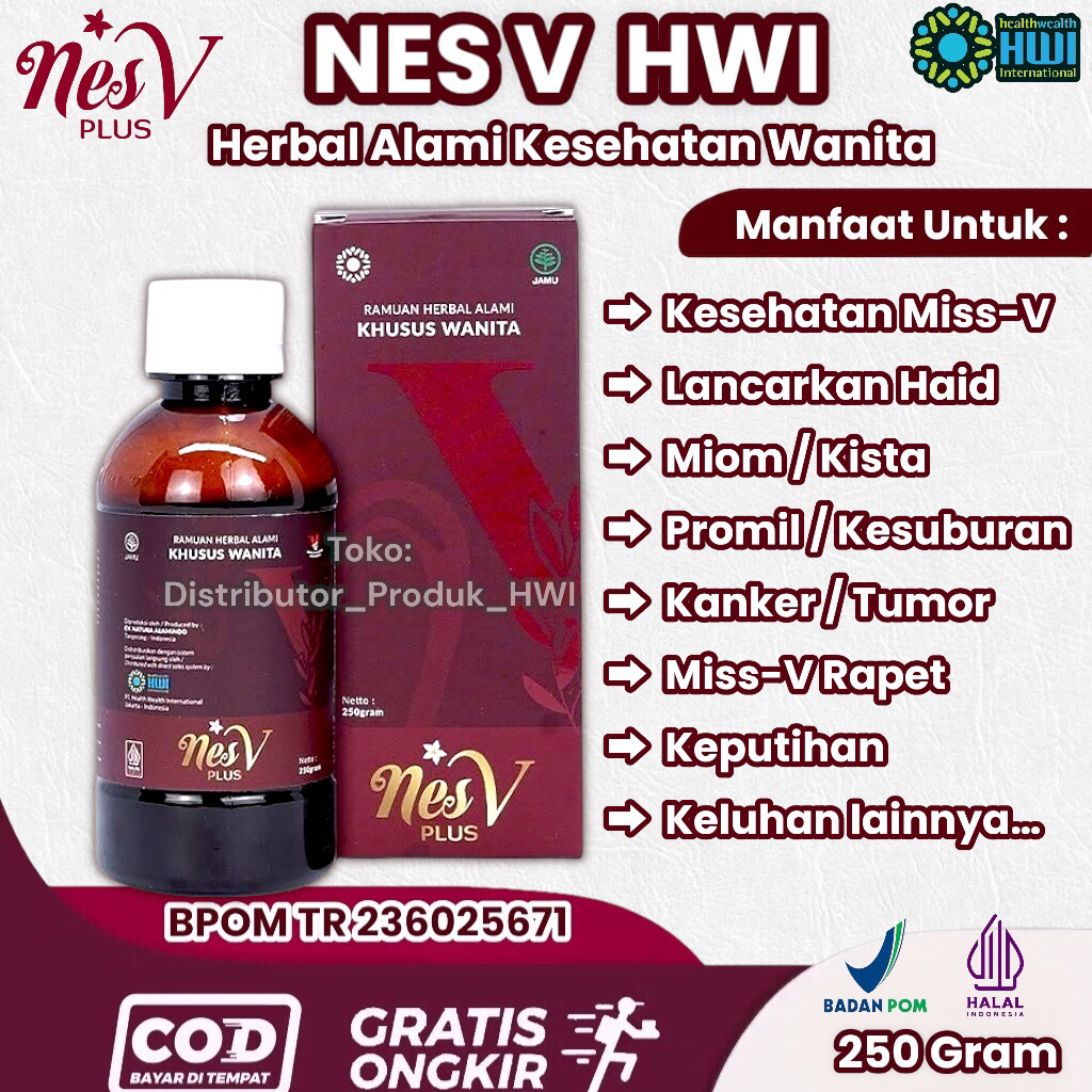 Nes V HWI Original BPOM Asli - NesV PLUS Madu Herbal Wanita Jamu Kewanitaan Perawatan miss v rapet