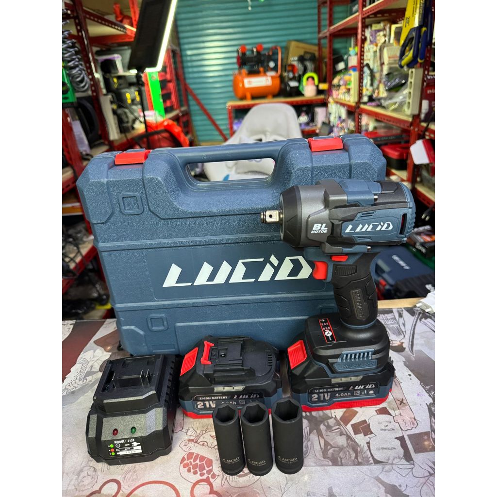 LUCID LH500 650N.M Brushless Impact Wrench 21V 4.0Ah Battery Cordless heavy duty tanpa kabel