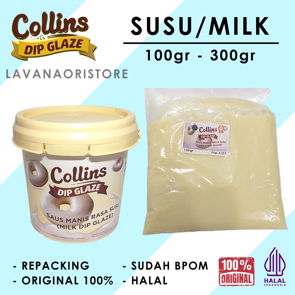 

[COD] Collins Dip Glaze Rasa Susu | Saus Manis Pasta Selai Donat Roti Rasa Susu