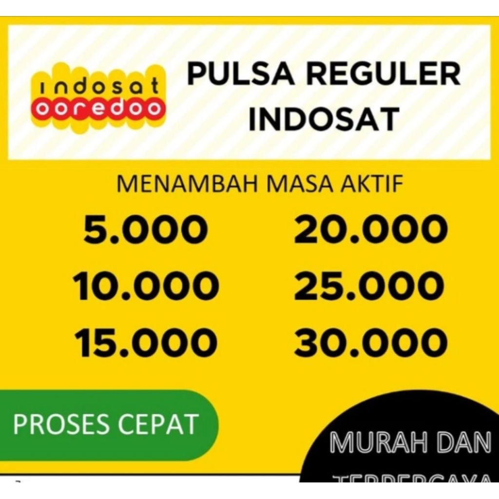 Pulsa Indosat Im3 5k 10k 15k 20k 25k