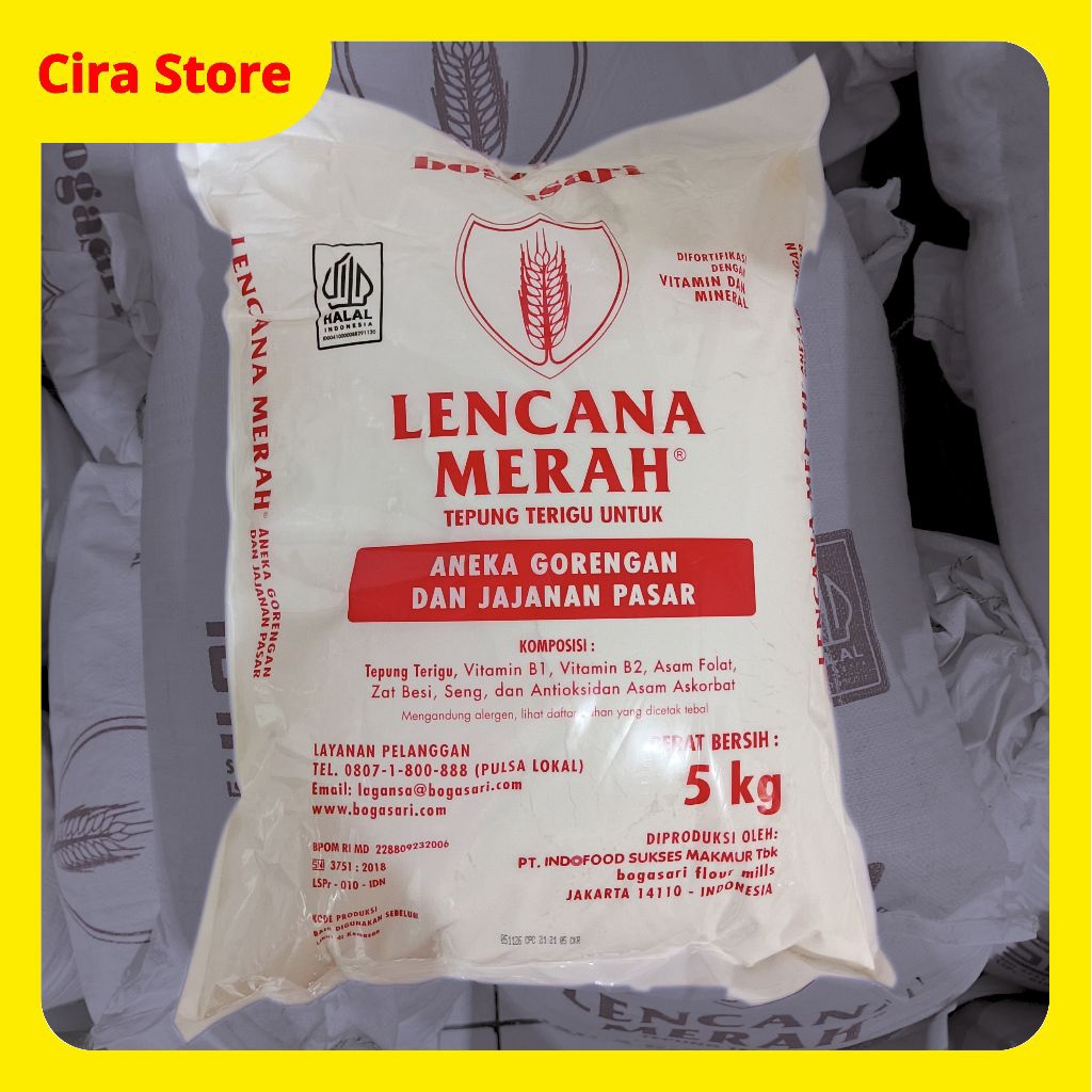 

Tepung Terigu Lencana Merah 5kg Bogasari Tepung LM