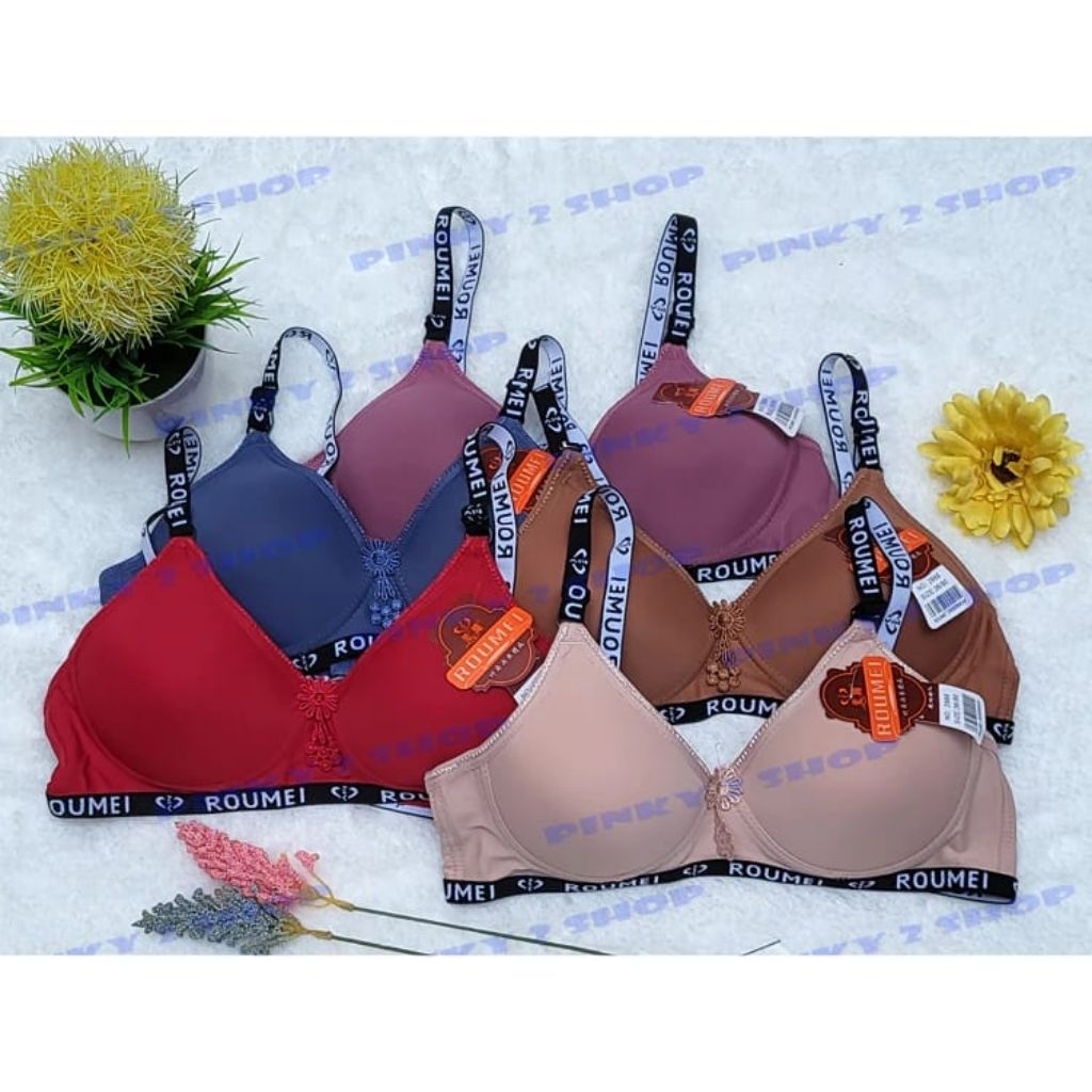 Bra busa motif polos||bra busa tanpa kawat||bra wanita dewasa