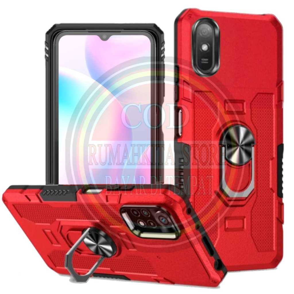 CASING HP XIAOMI REDMI 9A CASE ROBOT HIT EYE RING KICK STANDING HARDCASE ROBOT ARMOR