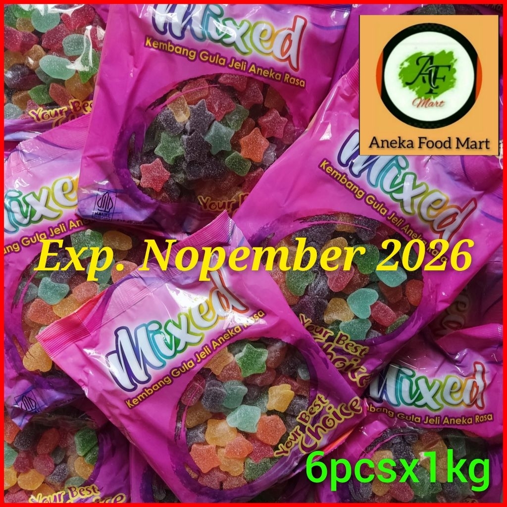 

Waisun Jelly 1kg/ Mixed Pastilles/ Jelly Waisun/ Jelly Malaysia/ Permen jelly/ Kembang Gula Jelly
