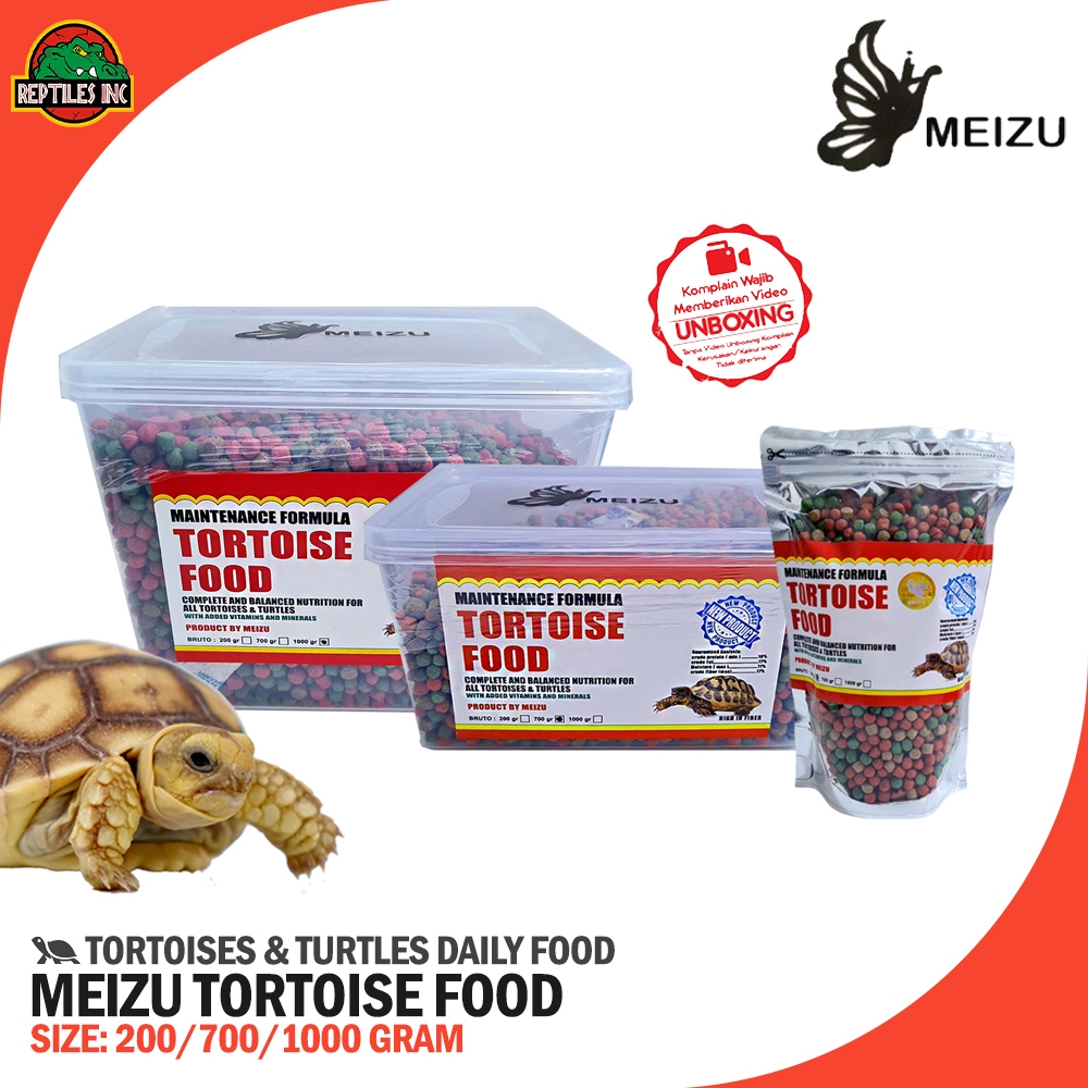 Meizu Tortoise Food Pelet Pakan Makanan Kura Kura Tortoise Darat Sulcata Pardalis Aldabra